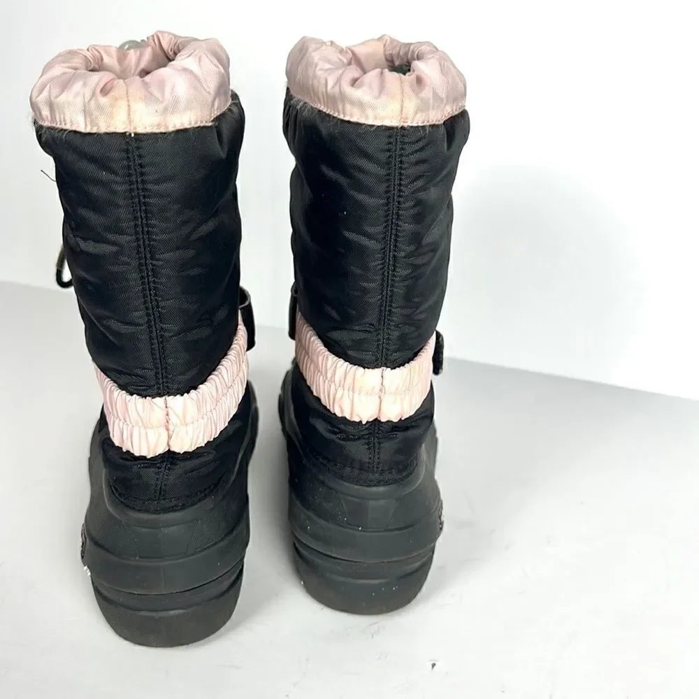 Sorel Youth Flurry Weather Resistant Snow Boot Pink Black size US 4 (22 cm)